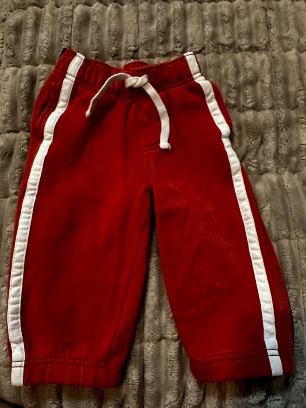 Gymboree Children's Fleece Sweat Pants, Orange with White & Navy Side Stripes